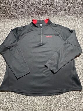 Ski-Doo Men's 2XL Black/Red 1/4 Zip Pullover Base Layer Thermal Logo Solid